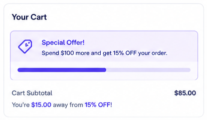 WooCommerce cart discount progress bar