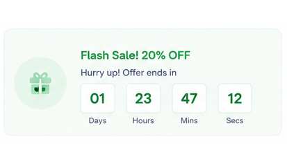 Countdown timer on product page